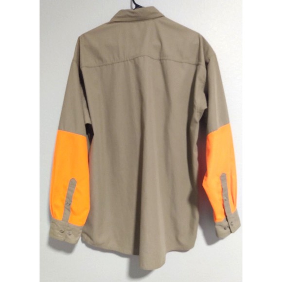 Gamehide Upland Field Men's Shooter Khaki Orange Long Sleeve Button-Down Shirt L - Picture 6 of 13